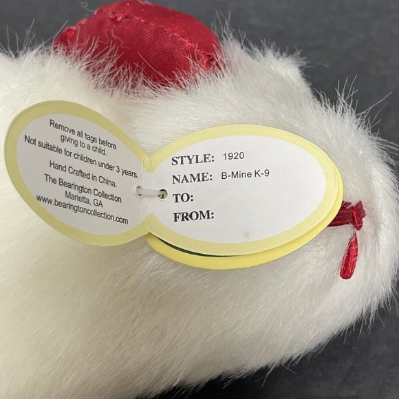 The Bearington Collection B Mine Puppy Dog Plush Valentines Day 6" Tall 1920 NEW - Picture 5 of 5